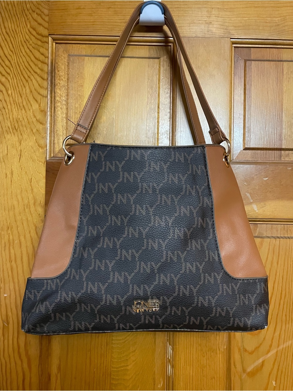 Jones New York Brown JNY Handbag Purse Gold Accents